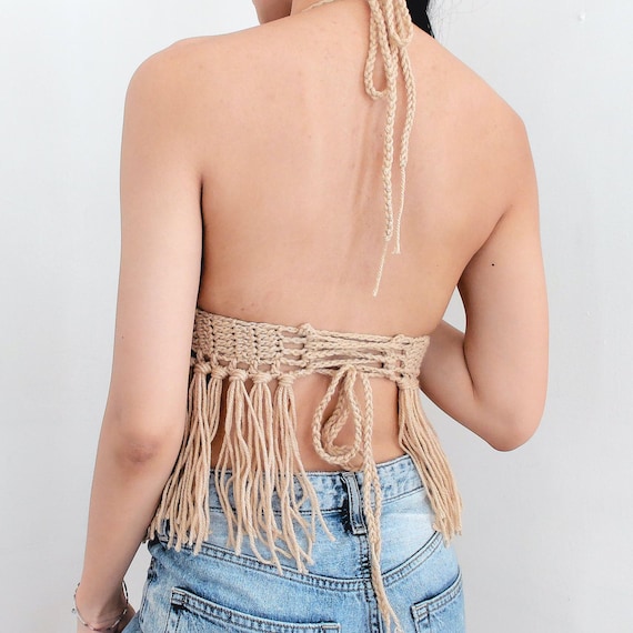 Crochet Pattern | Festival Keyhole Cut Out Halter Top With