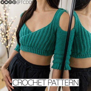 Crochet Pattern | Cold Shoulder Wrap Top with Hood Pattern | PDF Download