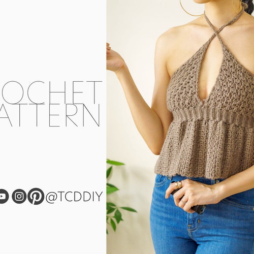 CROCHET PDF PATTERN Teardrop Halter instant Download Etsy