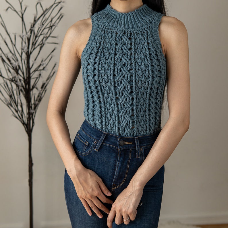 Crochet Cable Stitch Vest PDF Pattern 4  