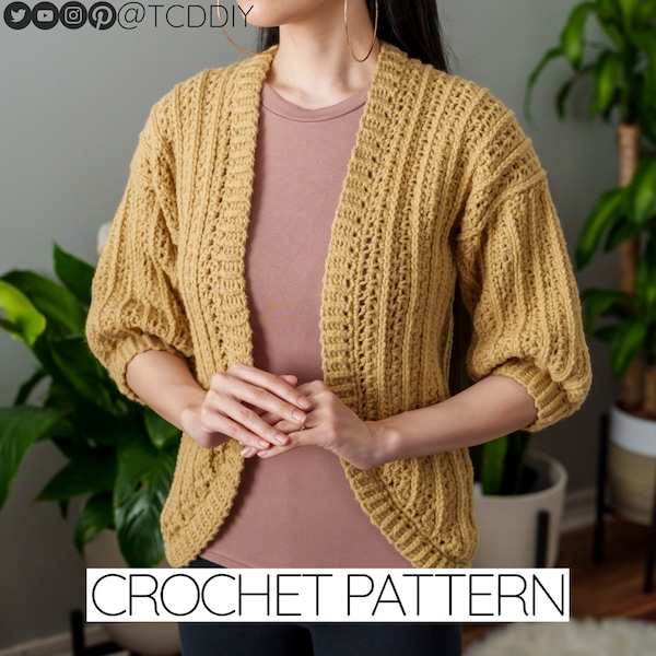 Crochet Pattern | Crochet Short Sleeve Cardigan | PDF Download