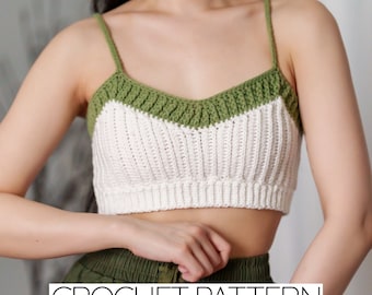 Crochet Pattern | Cropped Tank Top Bralette | PDF Download