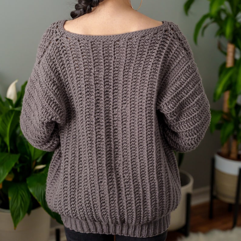 Crochet Pattern Crochet Batwing V Neck Sweater PDF - Etsy