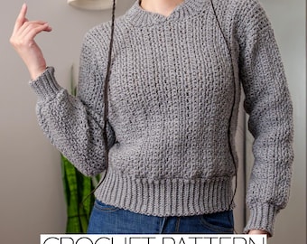 Crochet Pattern | Cozy Sweater | Moss Stitch Jumper | PDF Download