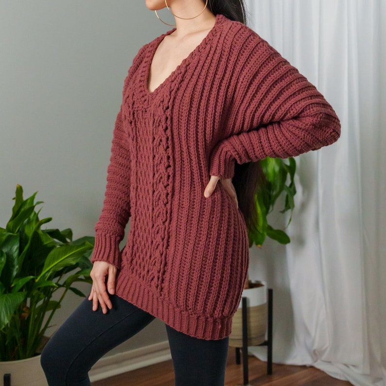 Crochet Pattern Crochet Cable Stitch Batwing Sweater Pattern Etsy