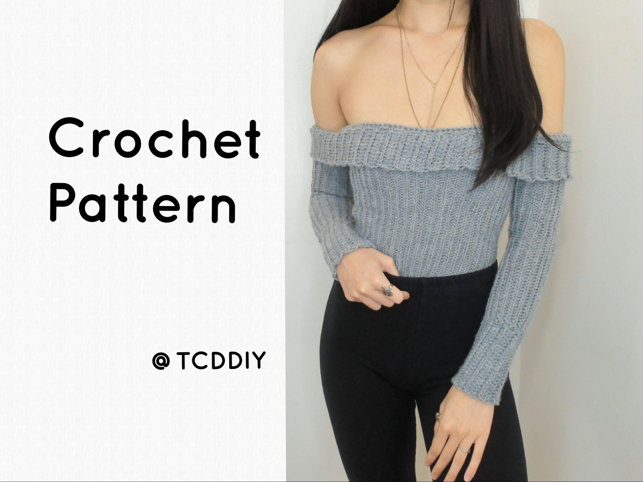 crochet off shoulder sweater