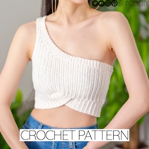 Crochet Pattern | Ribbed Single Strap Crop Top | PDF Download