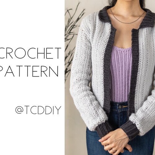 Crochet Jacket Pattern Long Sleeves Crochet Jacket Pattern Etsy