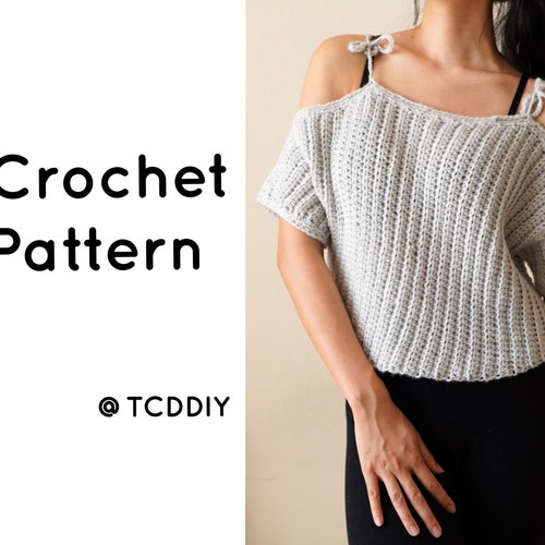 Crochet off the Shoulder Sweater Pattern 737 DIGITAL DOWNLOAD Etsy