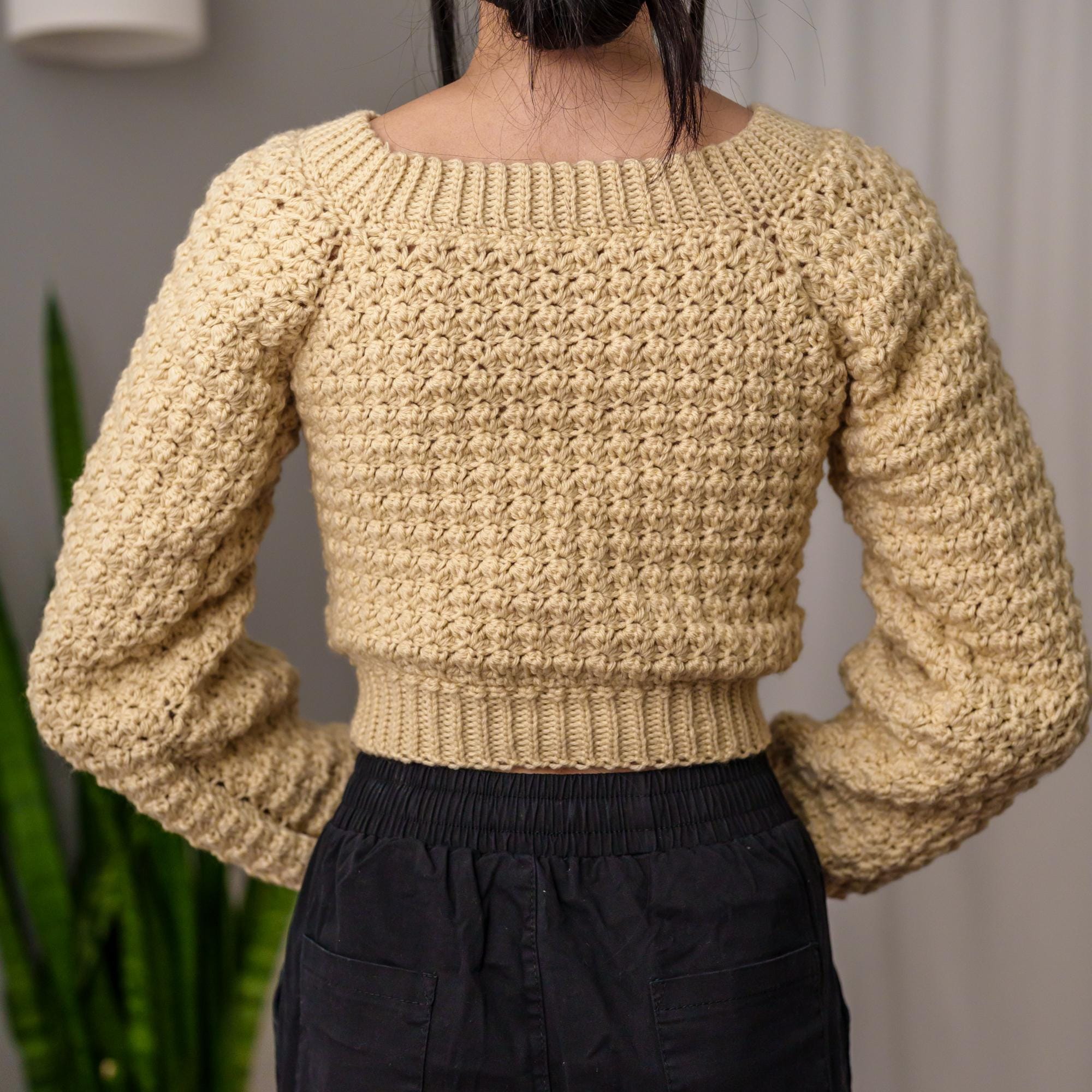 Crochet Pattern #522 | Boat Neck Sweater | Wide Collar Jumper