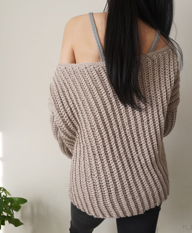 Easy Crochet Off the Shoulder Jumper Pattern Etsy