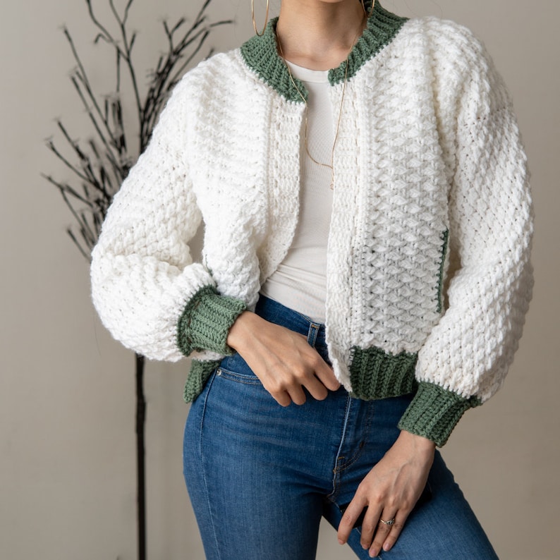 Crochet Pattern Bomber Jacket Pattern PDF Download image 6