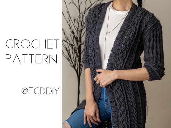 cable crochet cardigan