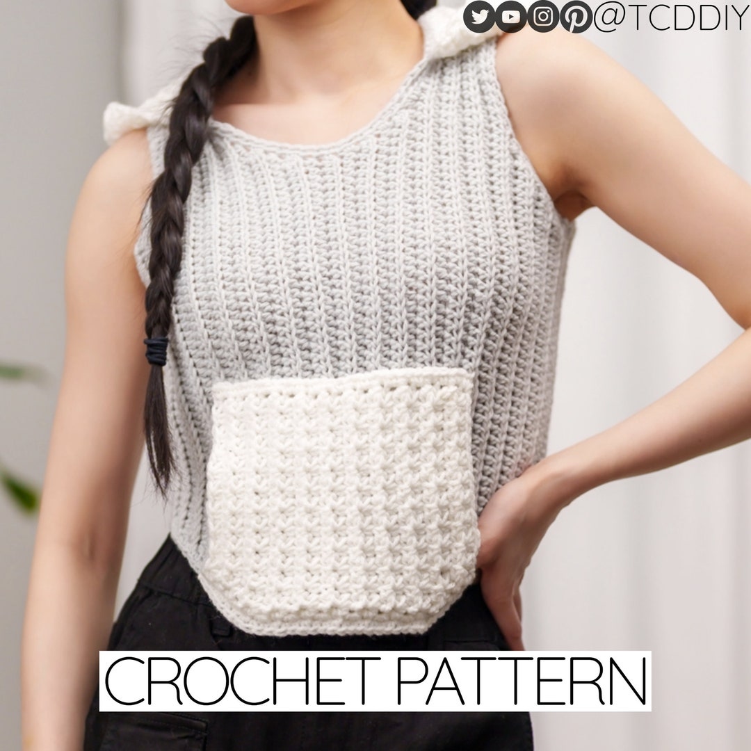 Crochet Sleeveless Hoodie Vest Pattern: Sporty Crop Top (PDF