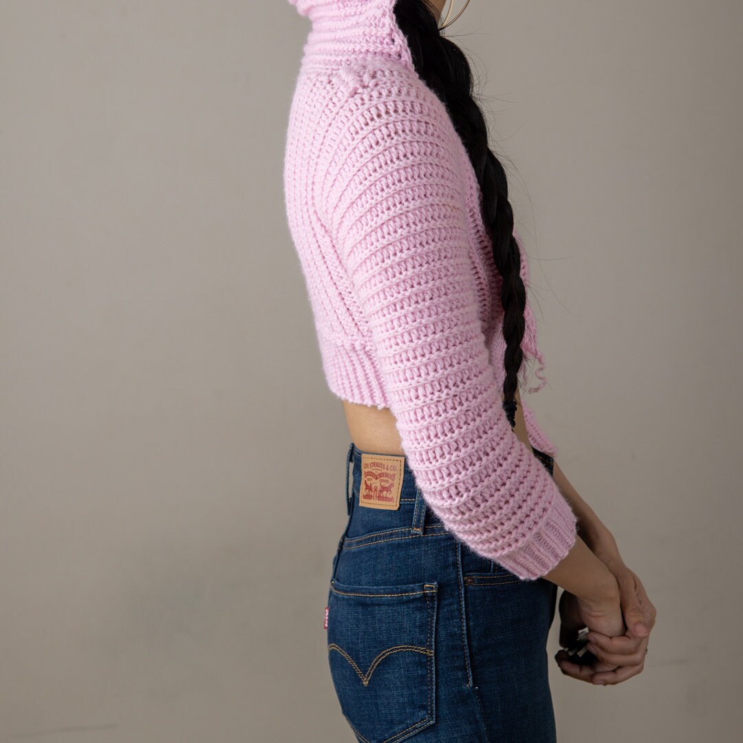 Crochet Long Sleeve Cropped Hoodie PDF Pattern | Etsy