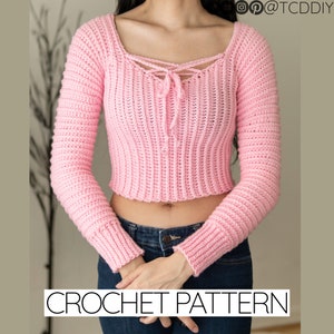 Crochet Pattern | Easy Crochet Long Sleeve V Neck Pattern | PDF Download