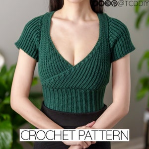 Crochet Pattern | Wrap T-Shirt | Short Sleeve Top | PDF Download