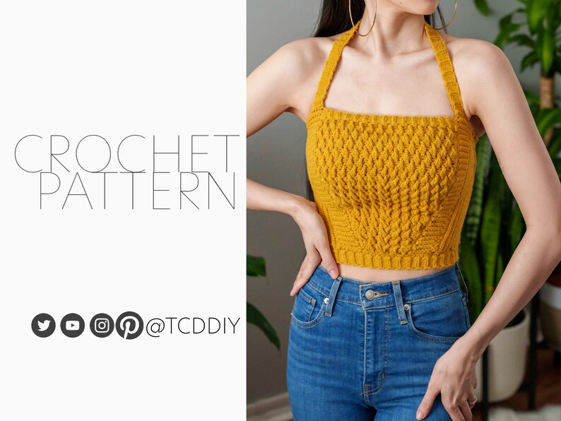 Crochet Halter Top PDF Pattern Etsy