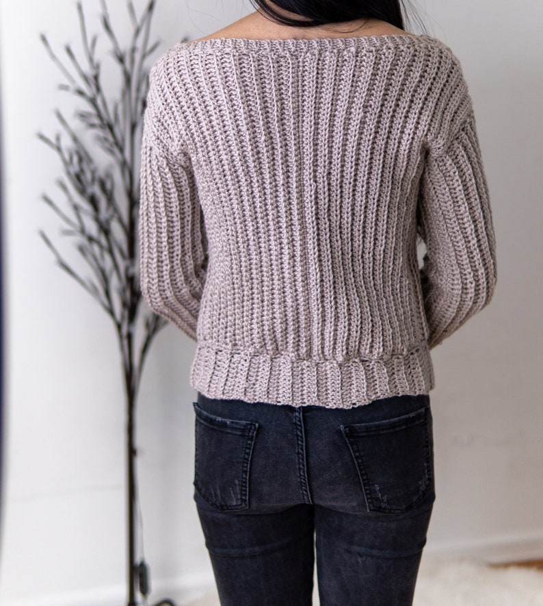Crochet Cable Stitch V Neck Sweater PDF Pattern Etsy Australia