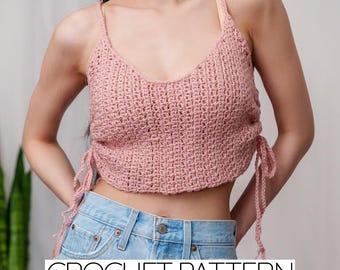 Crochet Cinch Tank Top Pattern | Beginner Friendly Mesh Stitch (PDF Download)