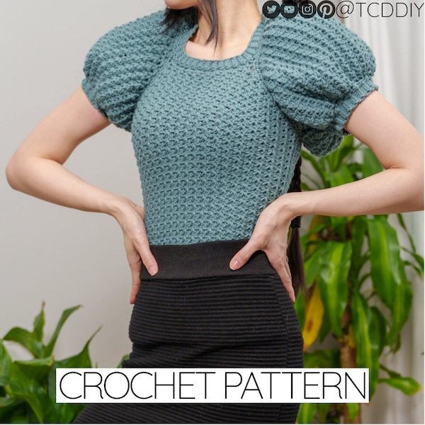 Crochet Pattern | Puff Sleeve Top Pattern | PDF Download