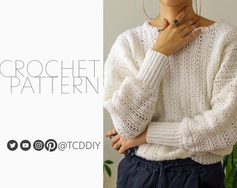 Crochet Batwing Sweater PDF Pattern