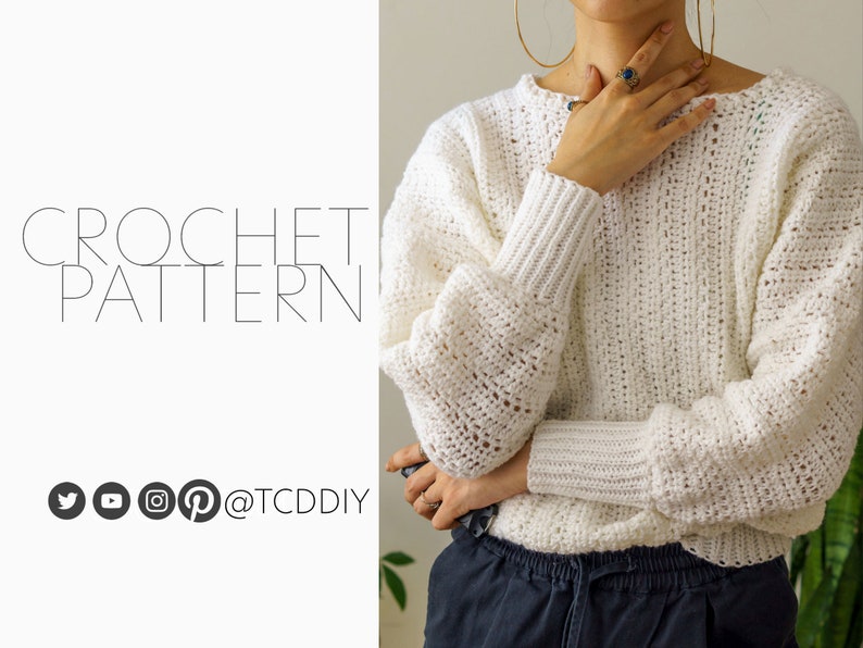 Crochet Batwing Sweater PDF Pattern | Etsy