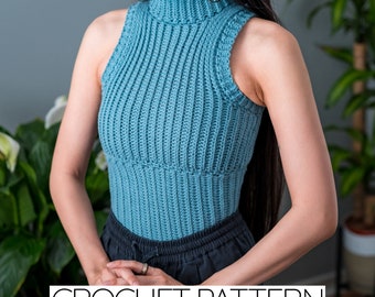 Crochet Pattern | Sleeveless Turtleneck | PDF Download