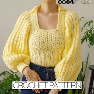 Crochet Pattern | Crochet Collared Sweater Pattern | PDF Download