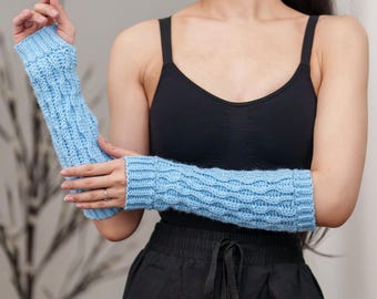Crochet Pattern Almond Stitch Arm Warmers Thumbholes