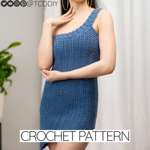 Crochet Pattern | Single Strap Asymmetrical Dress | Sleeveless | PDF Download