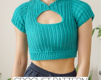 Crochet Pattern | Cropped Cut Out T-Shirt | Short Sleeve Top | PDF Download
