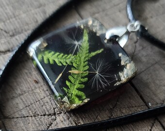 Dandelion and Fern Necklace