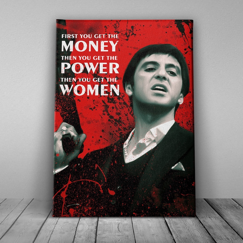 Scarface Tony Montana Money Quote Premium Design Painting | Etsy