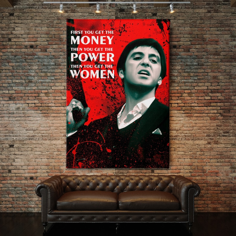 Scarface Tony Montana Money Quote Premium Design Painting Scarface Tony Montana Money Quote Premium Design Painting