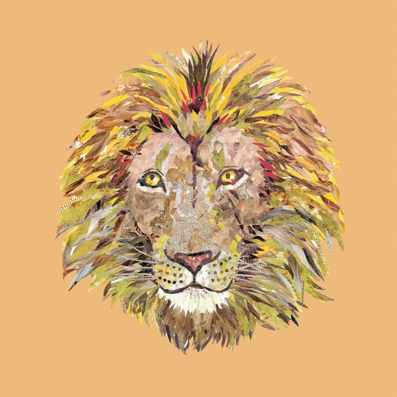 Collage de leones A3 - Etsy España