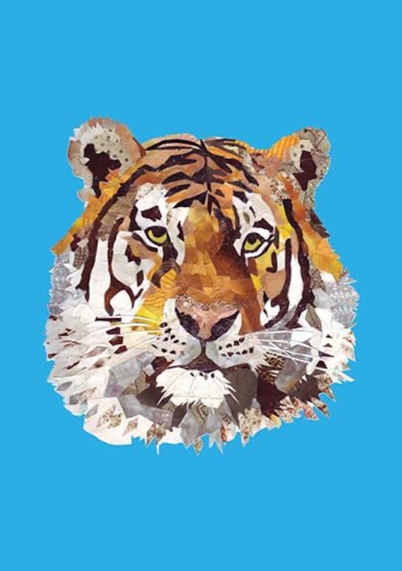 Tiger Collage Card - Etsy