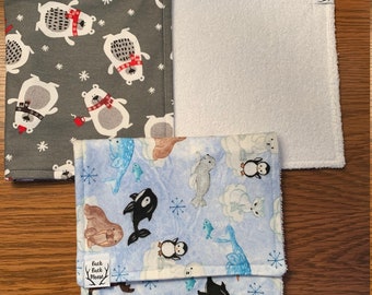Holiday Burp Cloths, Christmas, Santa, Winter, Polar Bear, Penguin, December, Paw Patrol, Minnie Mouse, Baby Boy, Baby Girl, Baby Shower