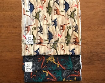 Dinosaur Burp Cloths, Rawr ! Jurassic Park, Trex, Dino, Paleontology, Velociraptor, Newborn , Baby Boy, Baby Girl, Baby Shower, Dinosaurs
