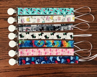 Animal Pacifier Clips, Cat, Dog, Paw Print, Tie Dye, Flamingo, Whale, Scottish Terrier, Woof, Baby Boy, Baby Girl, Newborn, Baby Shower,