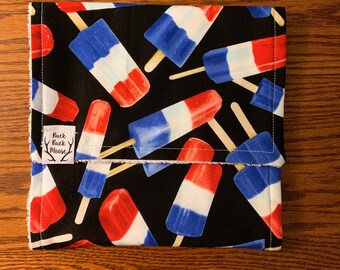 Limited Edition American Flag Popsicle Burp Cloths, America, 4th of July, Freedom, Independence Day, Patriotic, Stars and Stripes, Baby