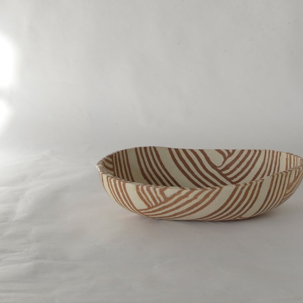 Nerikomi Pottery, Hand made small bowl, African Basket pattern