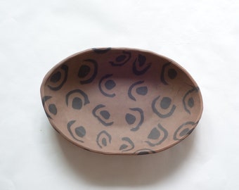 No.00 Nerikomi Pottery, Unglazed Bowl,  African Fabric Pattern