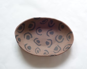 No.00 Nerikomi Pottery, Unglazed Bowl,  African Fabric Pattern