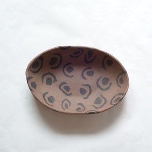 No.00 Nerikomi Pottery, Unglazed Bowl, African Fabric Pattern image 1