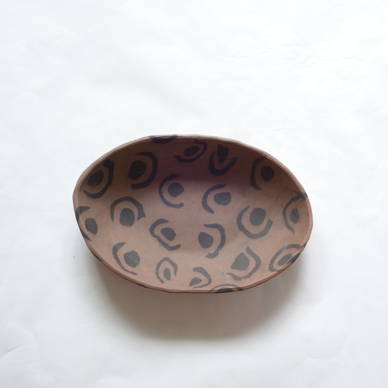 No.00 Nerikomi Pottery, Unglazed Bowl, African Fabric Pattern image 1