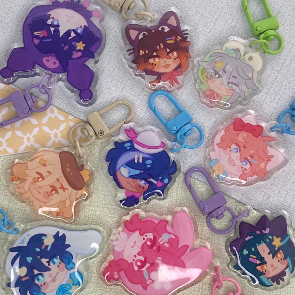 Genshin Kitty Friends Keychains - 9 designs