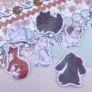 Cute MXTX Animal Stickers - set of 6