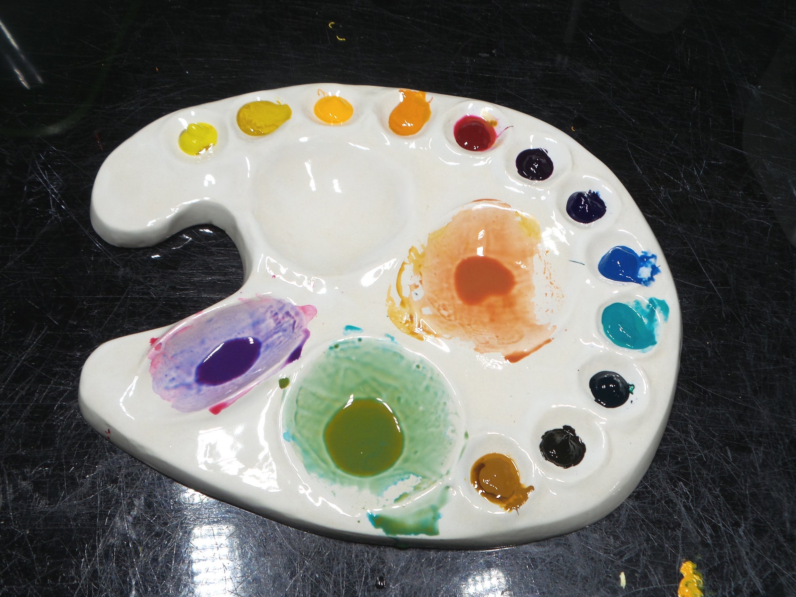 Watercolor palette ceramic gouache acrylic with 12 color | Etsy