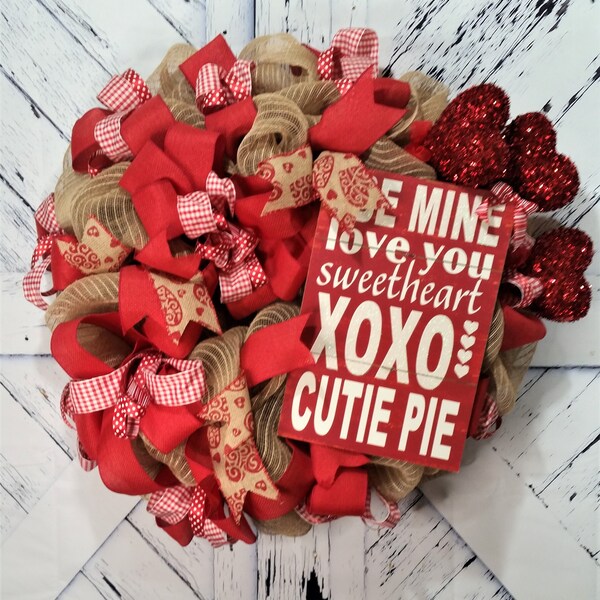 Heart Decor, XOXO Wreath, Valentine's Day